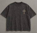 Matthew 14:25 Walking on Water Tee — front with ornate cross